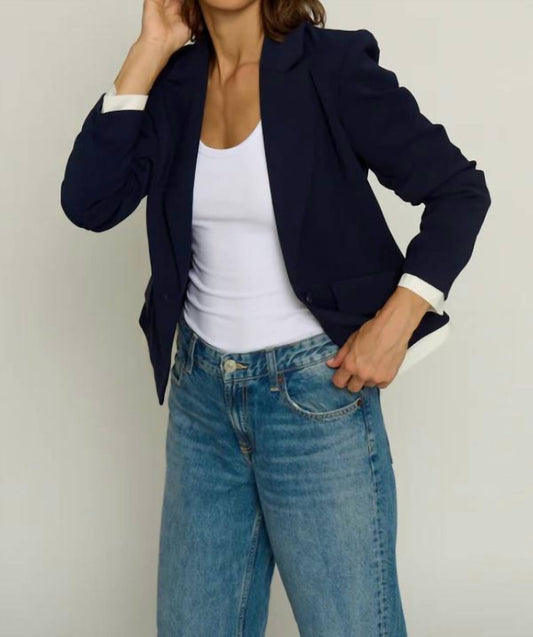 Central Park West - Single-breasted Scrunched Sleeve Blazer