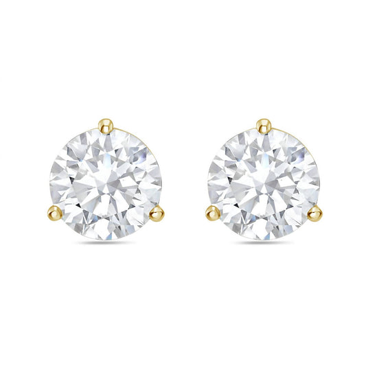 Diana M Jewels - Lab-grown Diamond Round Stud Earrings 1.00 Ctw, Three-prong Setting