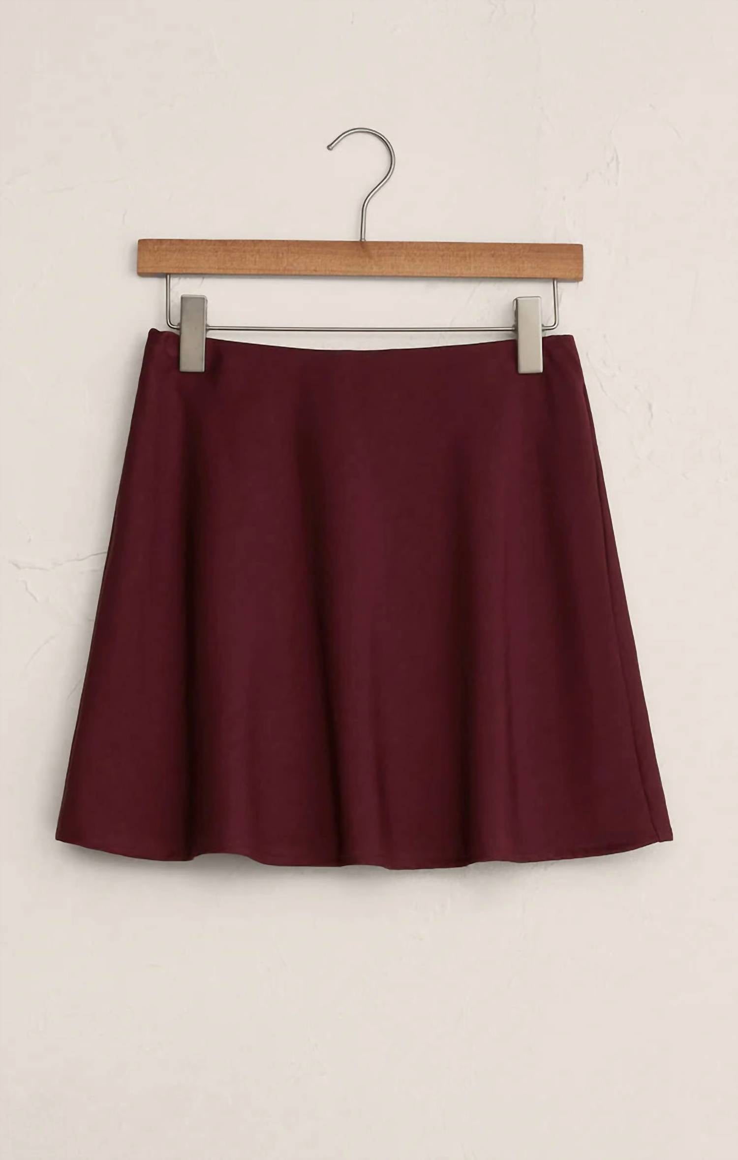 Z Supply Chablis Satin Mini Skirt in merlot 1 - women's skirt - view 4