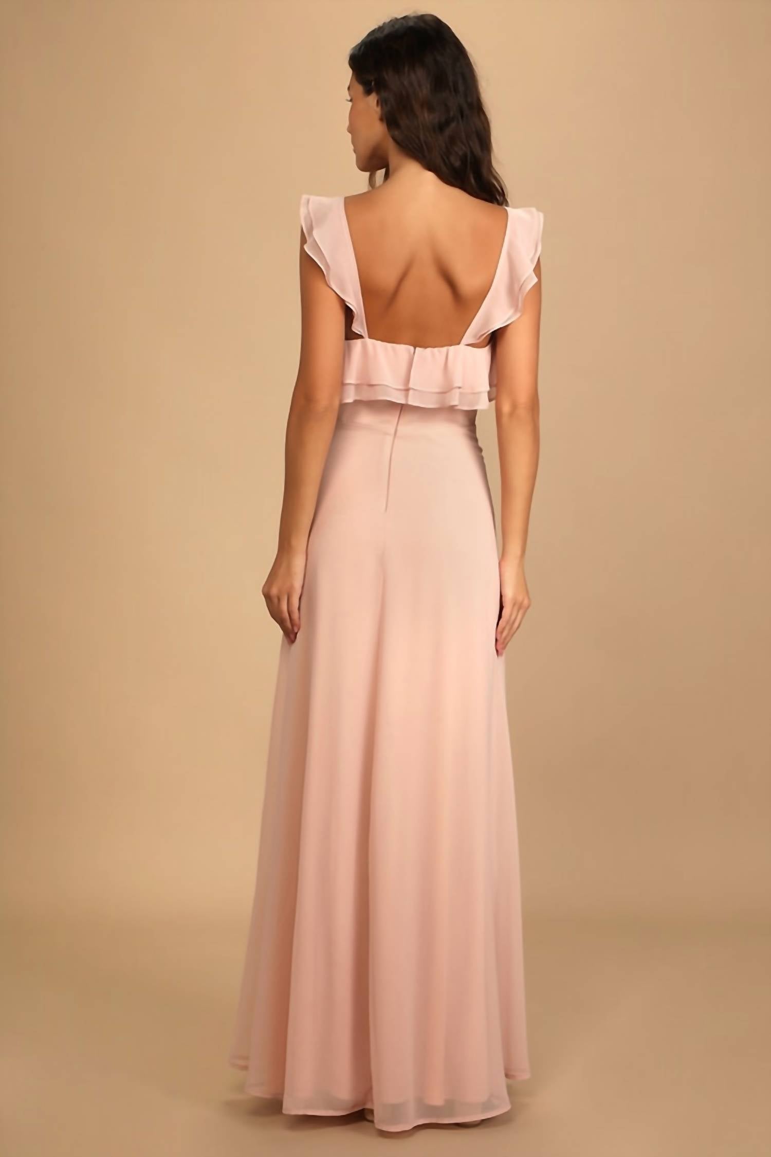 Lulus - Adoring Glances Ruffled Maxi Dress