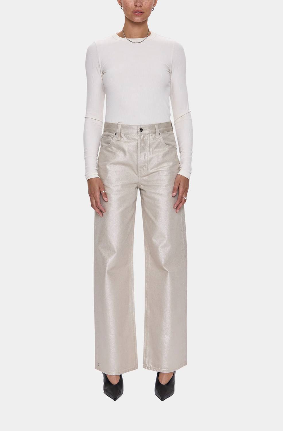 Pistola - Tate High Rise Bowed Wide Leg Jeans
