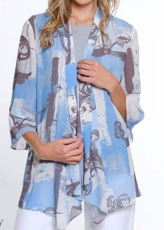 Multiples - Brush Strokes Open Front Jacket