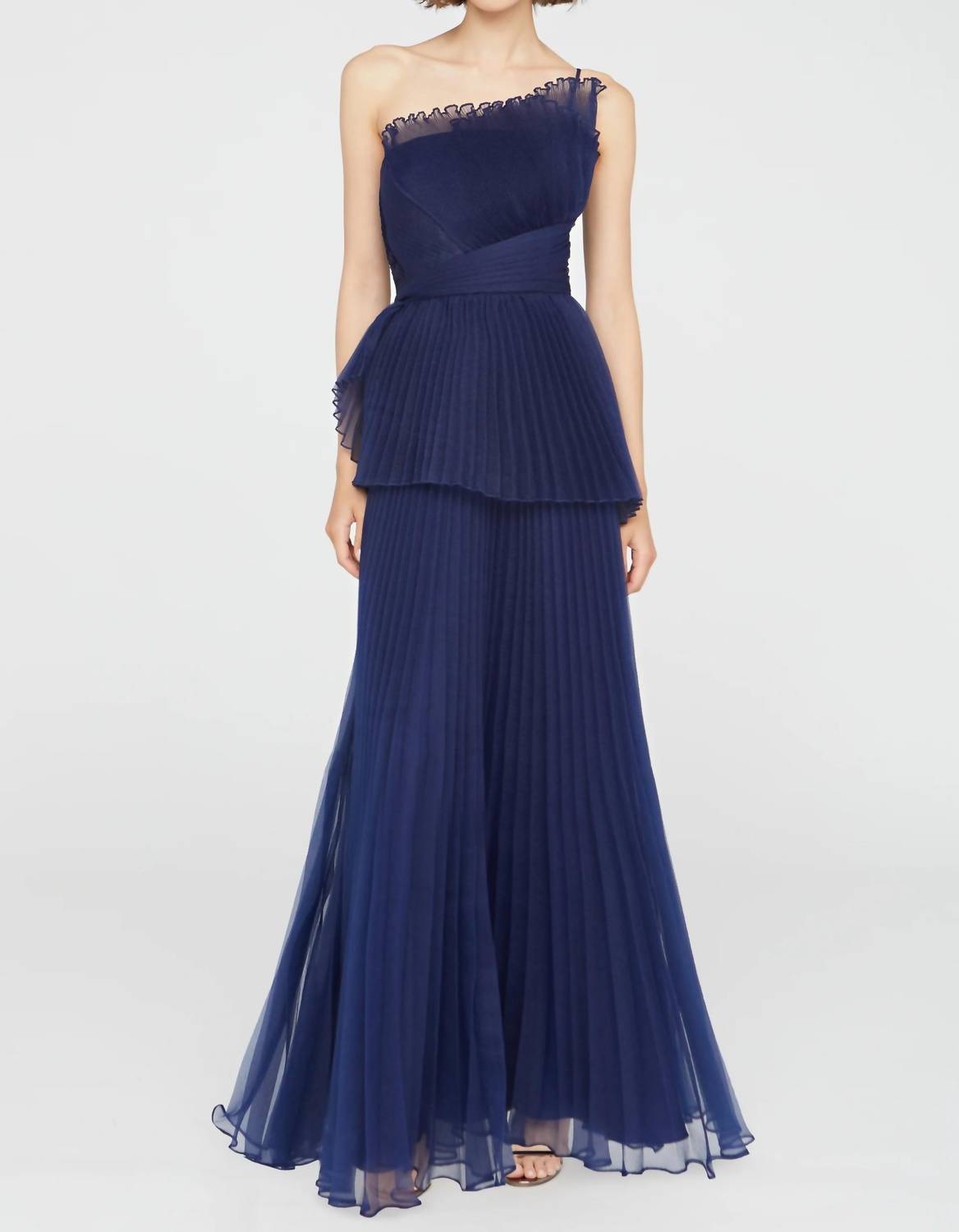 Theia - Delphine Pleated Organza Gown