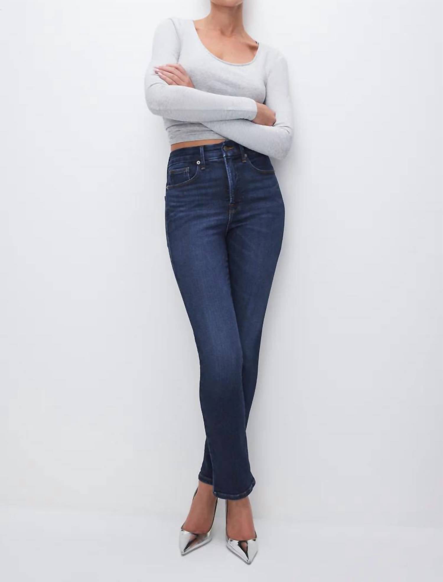 Good American - Soft-tech Good Classic Slim Straight Jeans