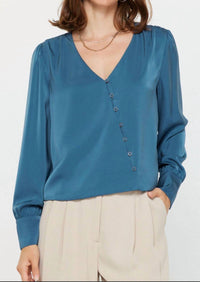 Current Air - Asymmetrical Front Button Blouse