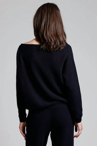 Minnie Rose - Cotton Cashmere Asymmetrical Shaker Sweater