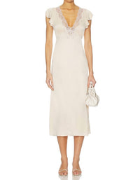 Free People Tied With Joy Midi Dress in pastel rose tan - women's dress