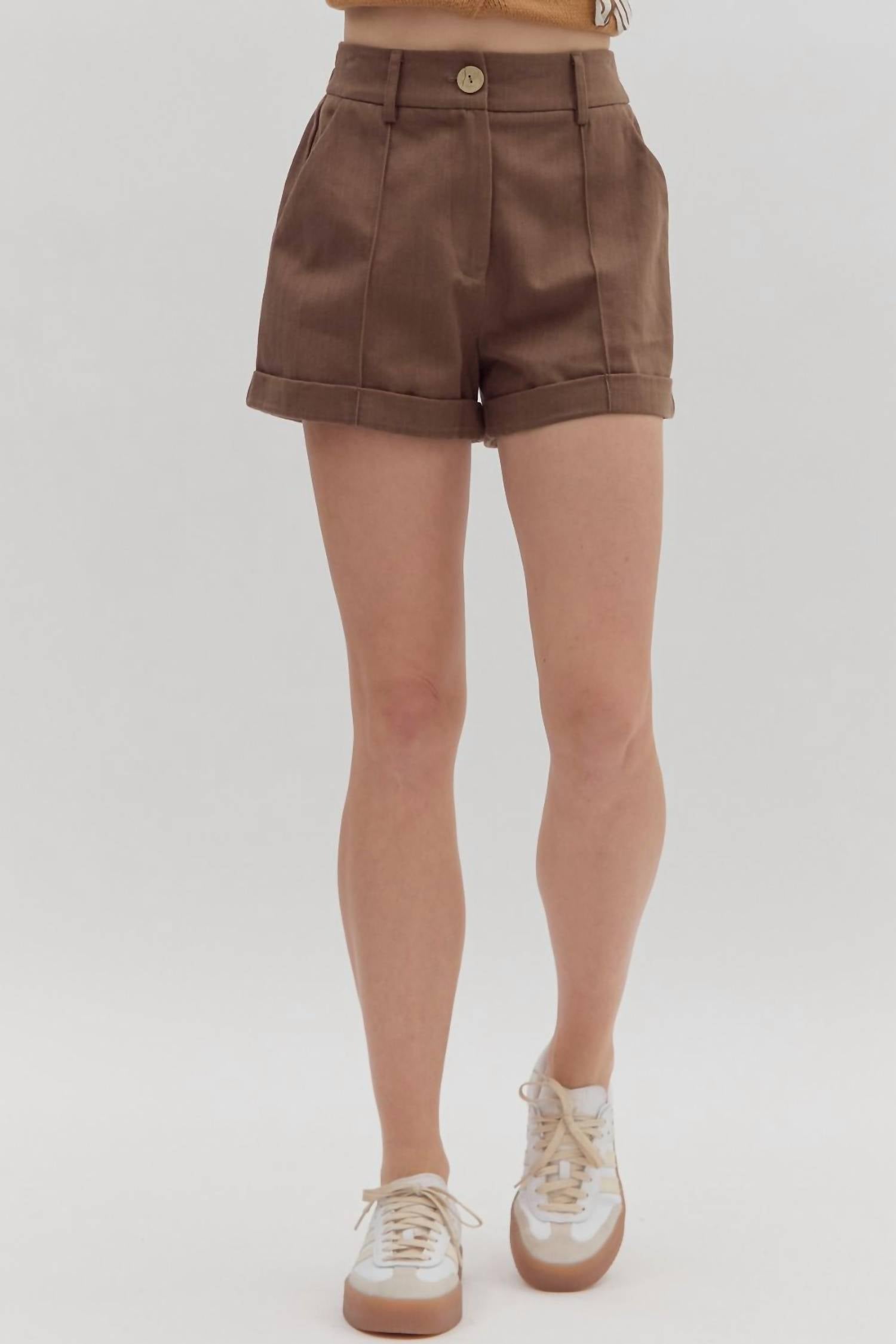 Entro - Nellie High-waist Rolled Cuff Shorts
