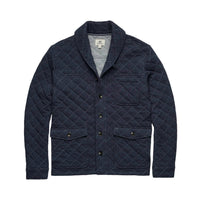 Surfside Supply Men's Austin Quilted Shawl Cardigan in navy heather - men's sweater