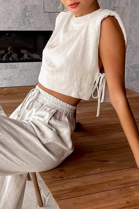 Sweetkama - Linen Wide Leg Pant