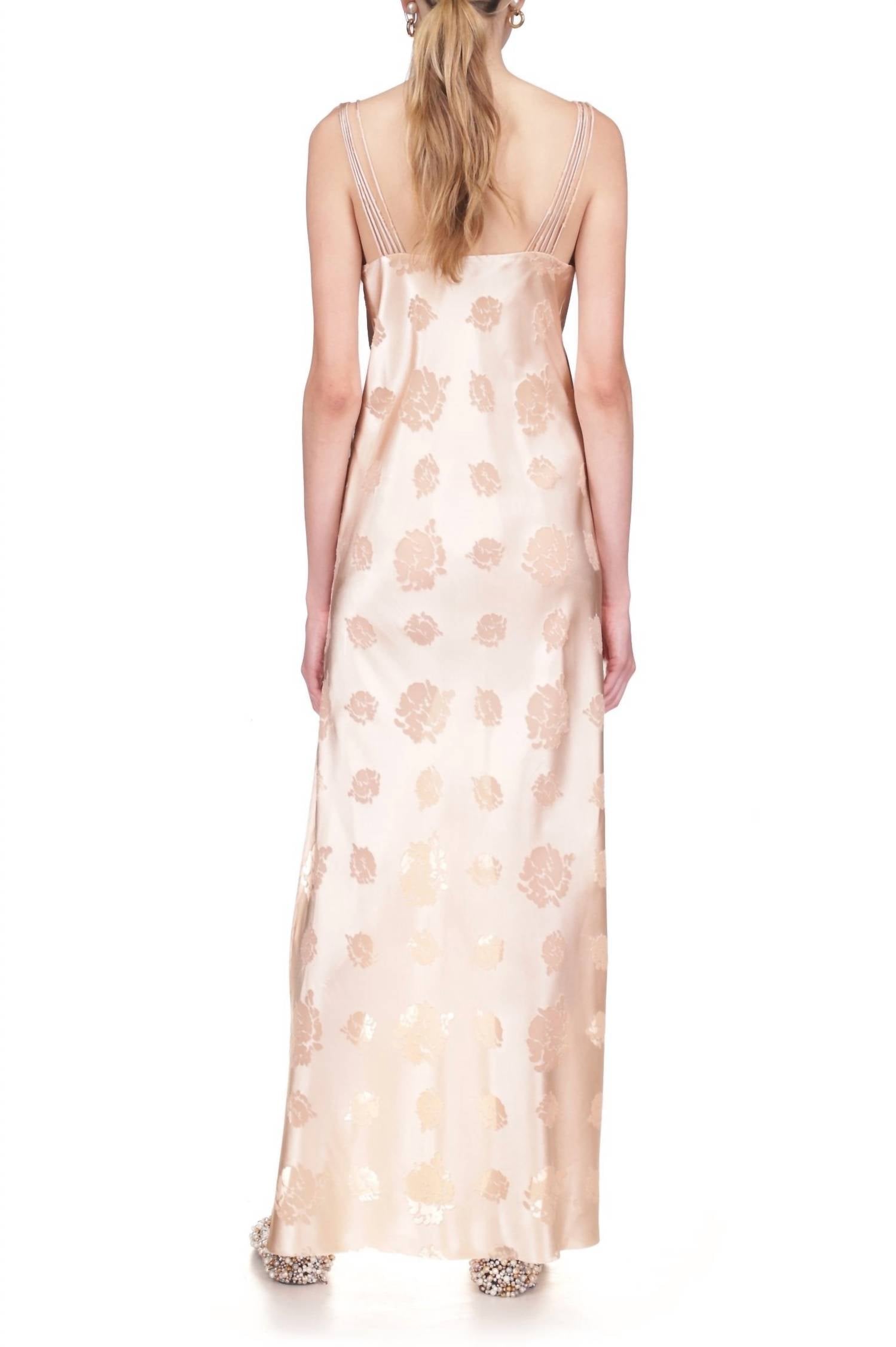 Marina Moscone - Floral Print Sleeveless Slip Dress