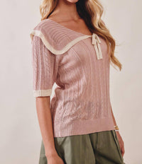 Listicle - Knit Sailor Collar Ribbon Top