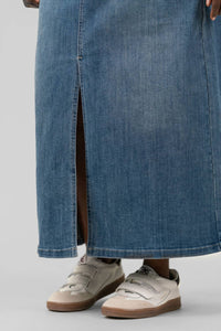 Nydj - High Rise Long Skirt With Slit - Plus