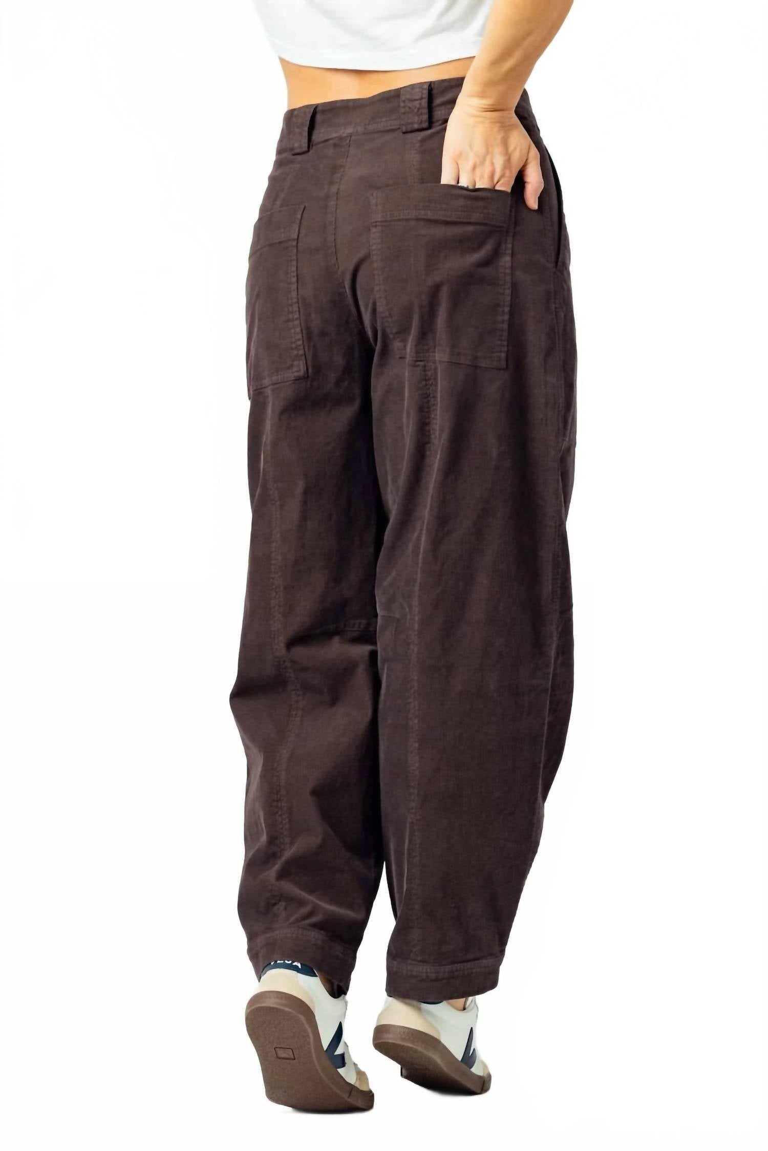 sundays Corduroy Sawyer Pants in chocolate brown - women's pants - detail view