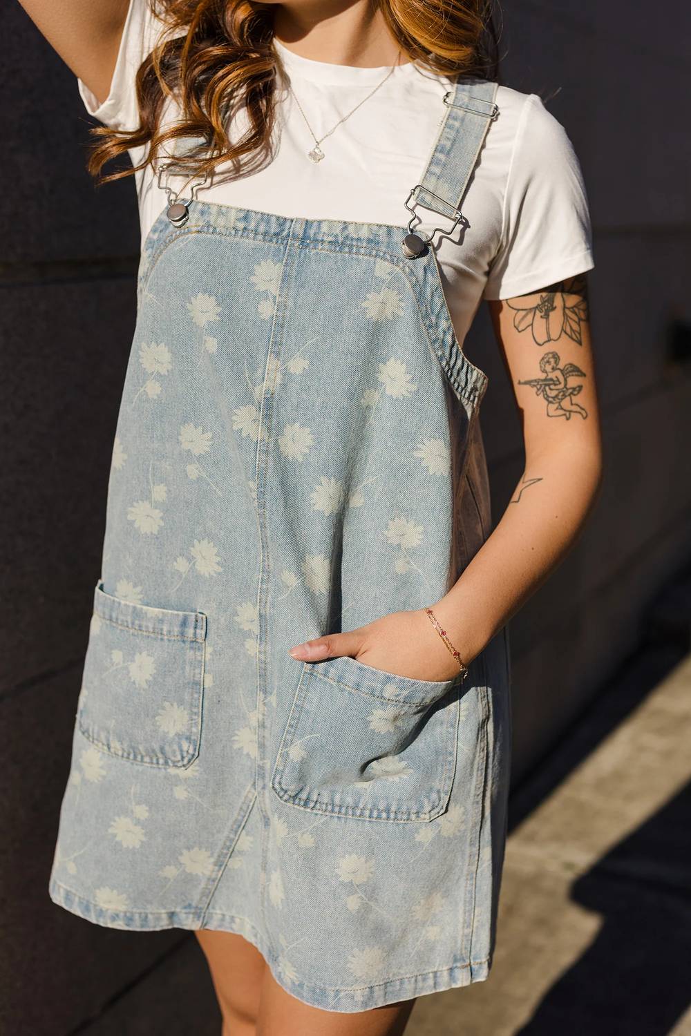 Blu Pepper - Make A Wish Dandelion Overall Mini Dress