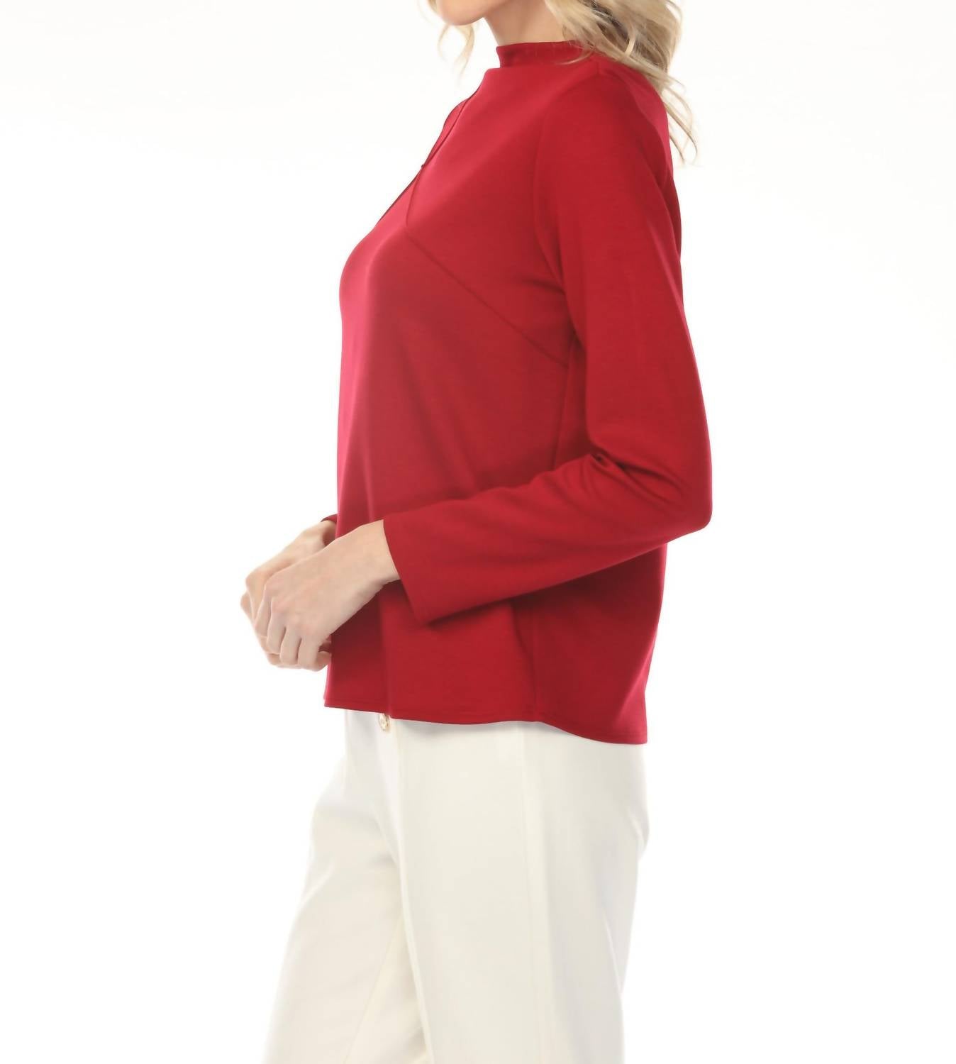 Joseph Ribkoff - Pintuck Mock Neck Top