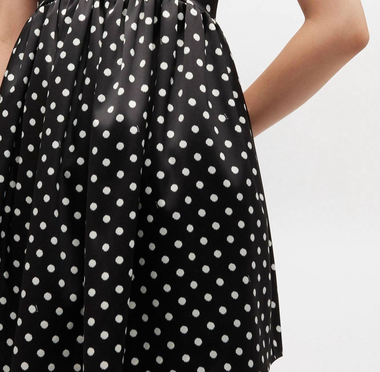 Ganni - Women's Polka-dot Satin Mini Dress