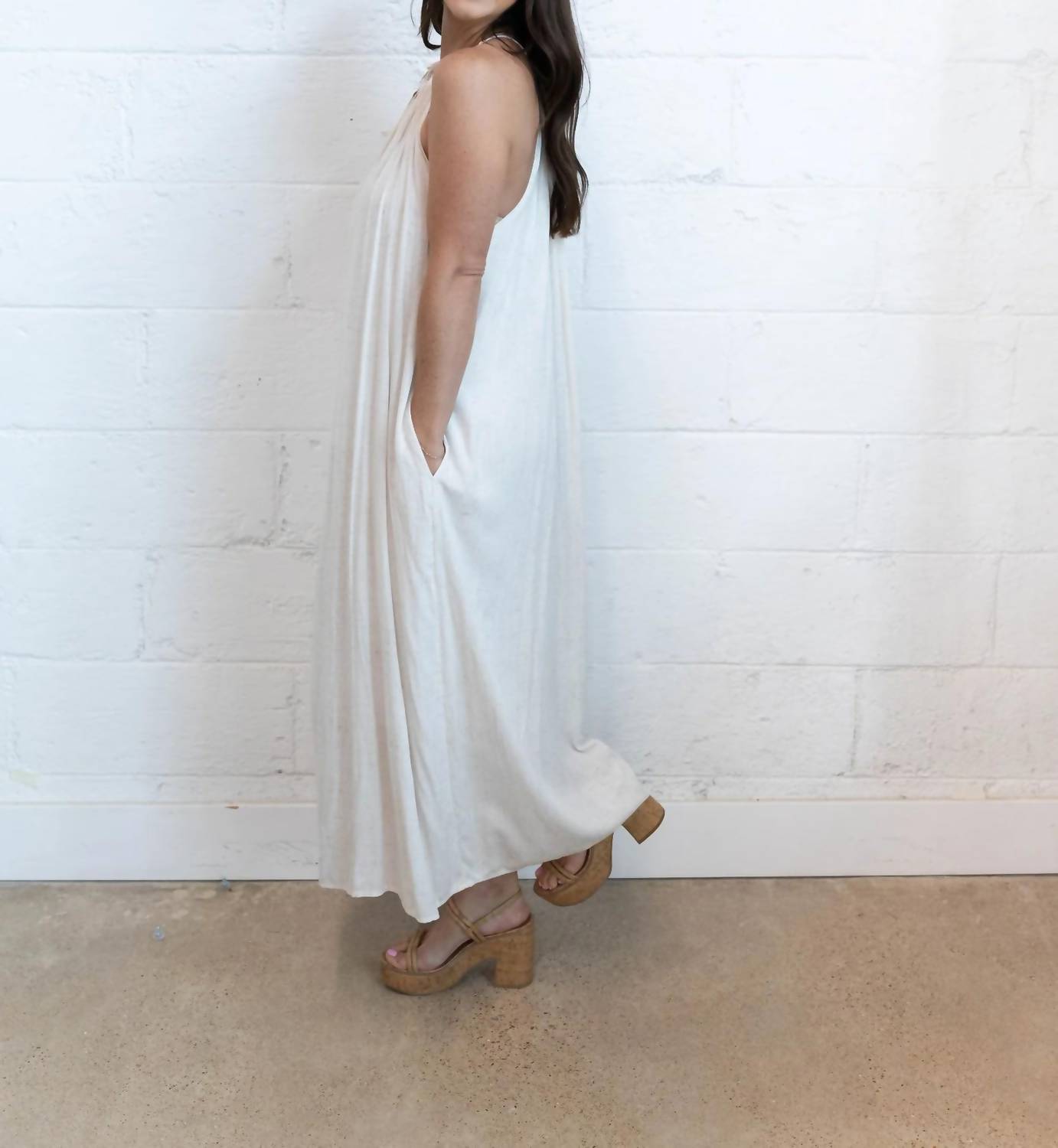Trend:Notes - Beaded Linen Maxi Dress