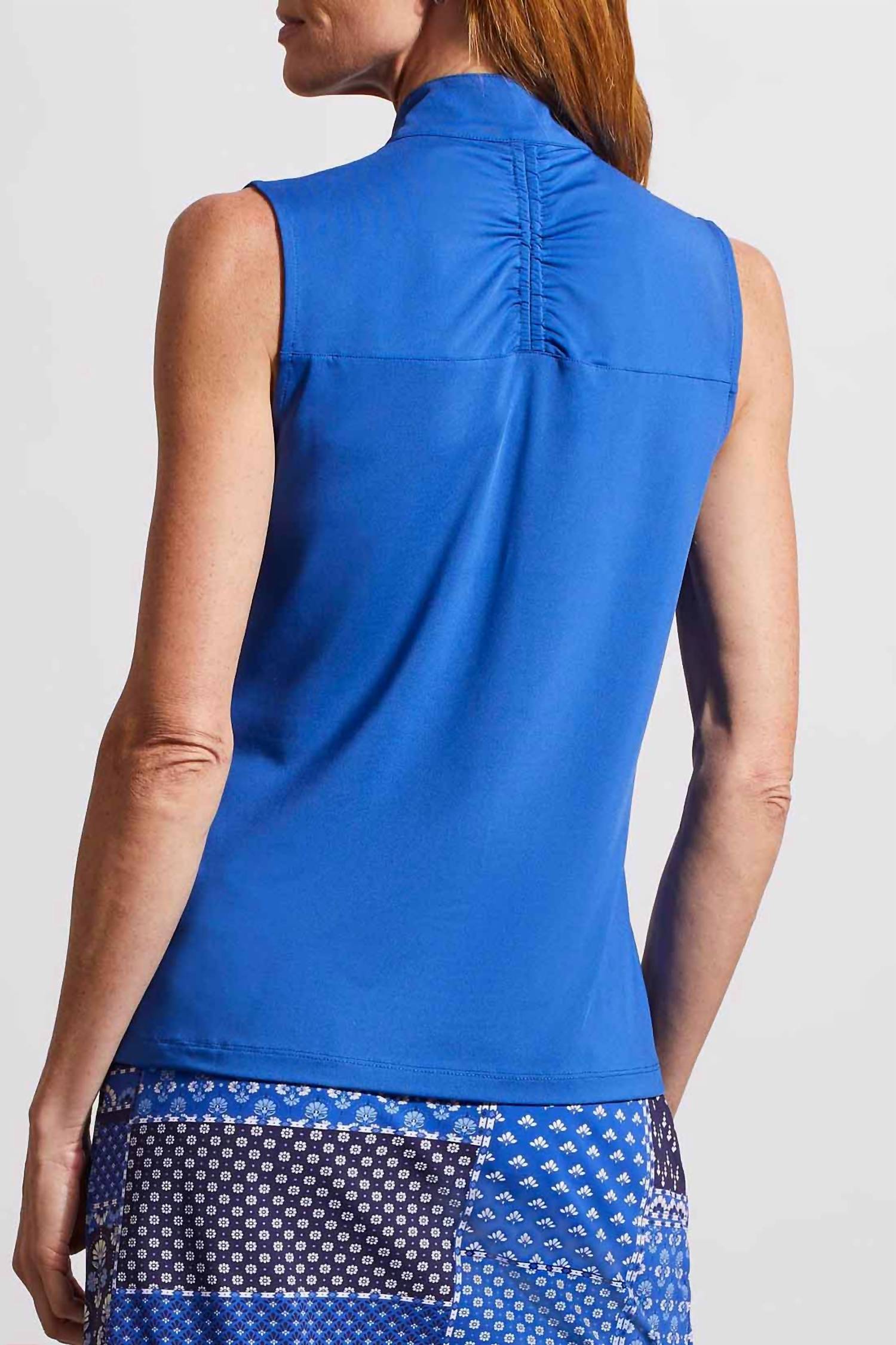 Tribal - Sleeveless Zip Mock Top