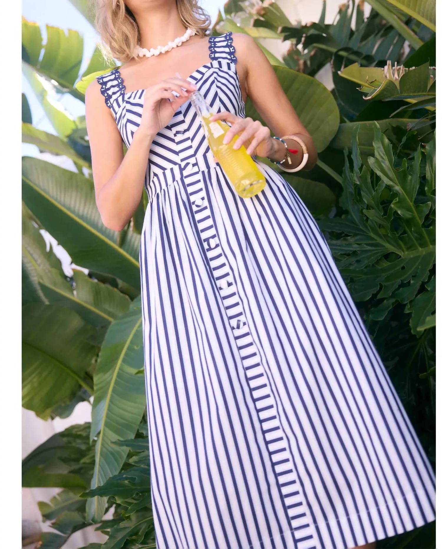 Skies Are Blue - United We Stand Stripe Midi Dress
