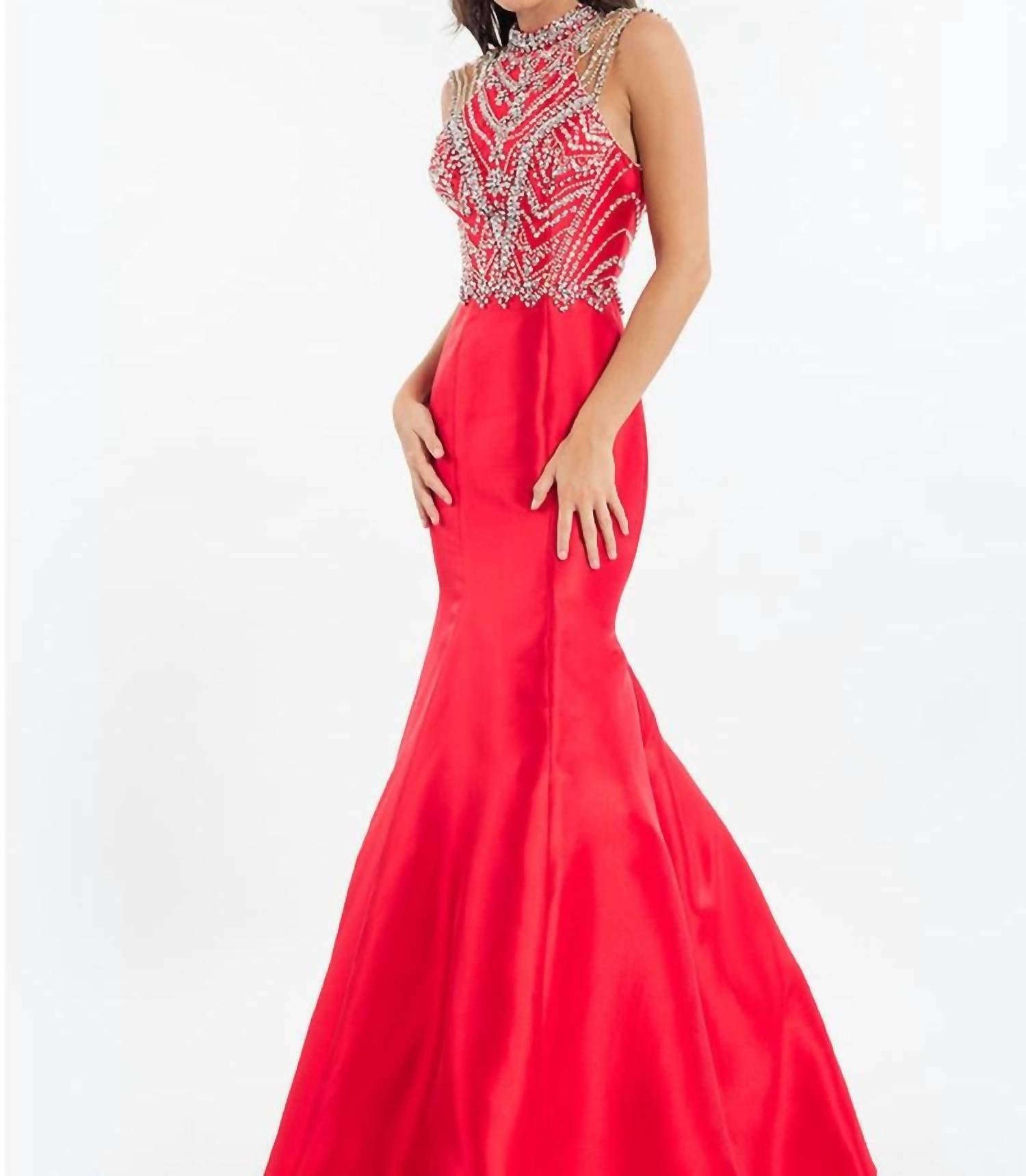 Rachel Allan - High Neck Mikado Mermaid Gown
