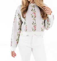 MABLE Rosy Sweater Top in cream - women's sweater