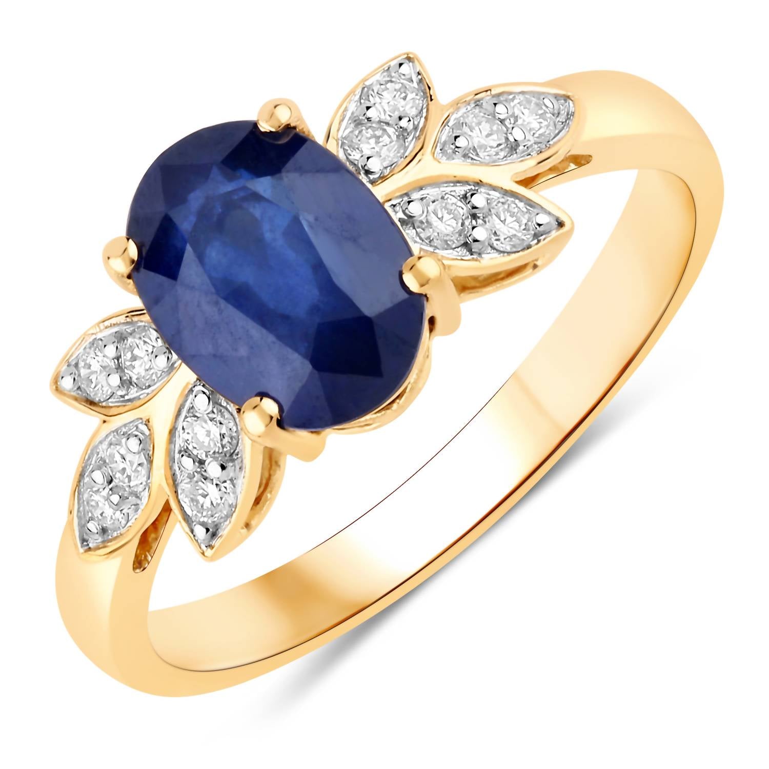 Diana M Jewels Women's Oval Natural Sapphire Fashion Ring (2.12 Ct) - Classic Plus in 18k yellow gold - women's jewelry