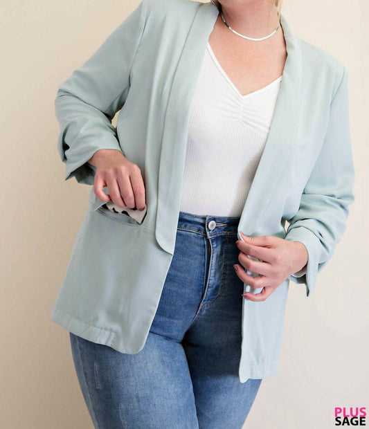 Kori - Long Sleeve Button Blazer - Plus