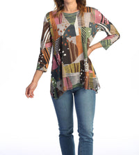 Jess & Jane - Doodles Chiffon Hem Top