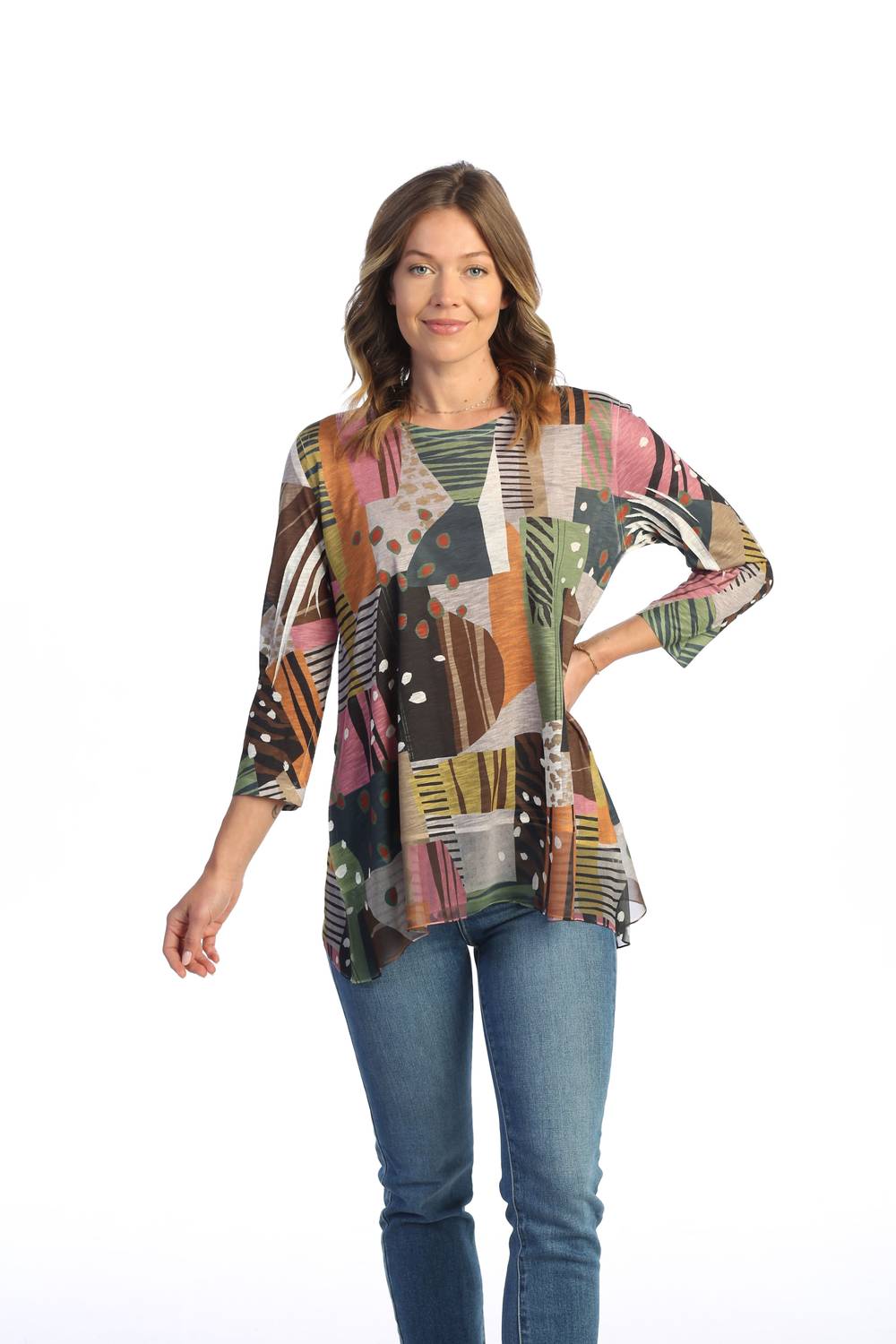 Jess & Jane - Doodles Chiffon Hem Top