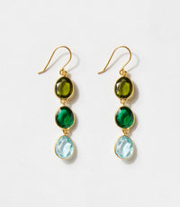 Schmuckoo - Women's Triple Drop Gemstone Earrings