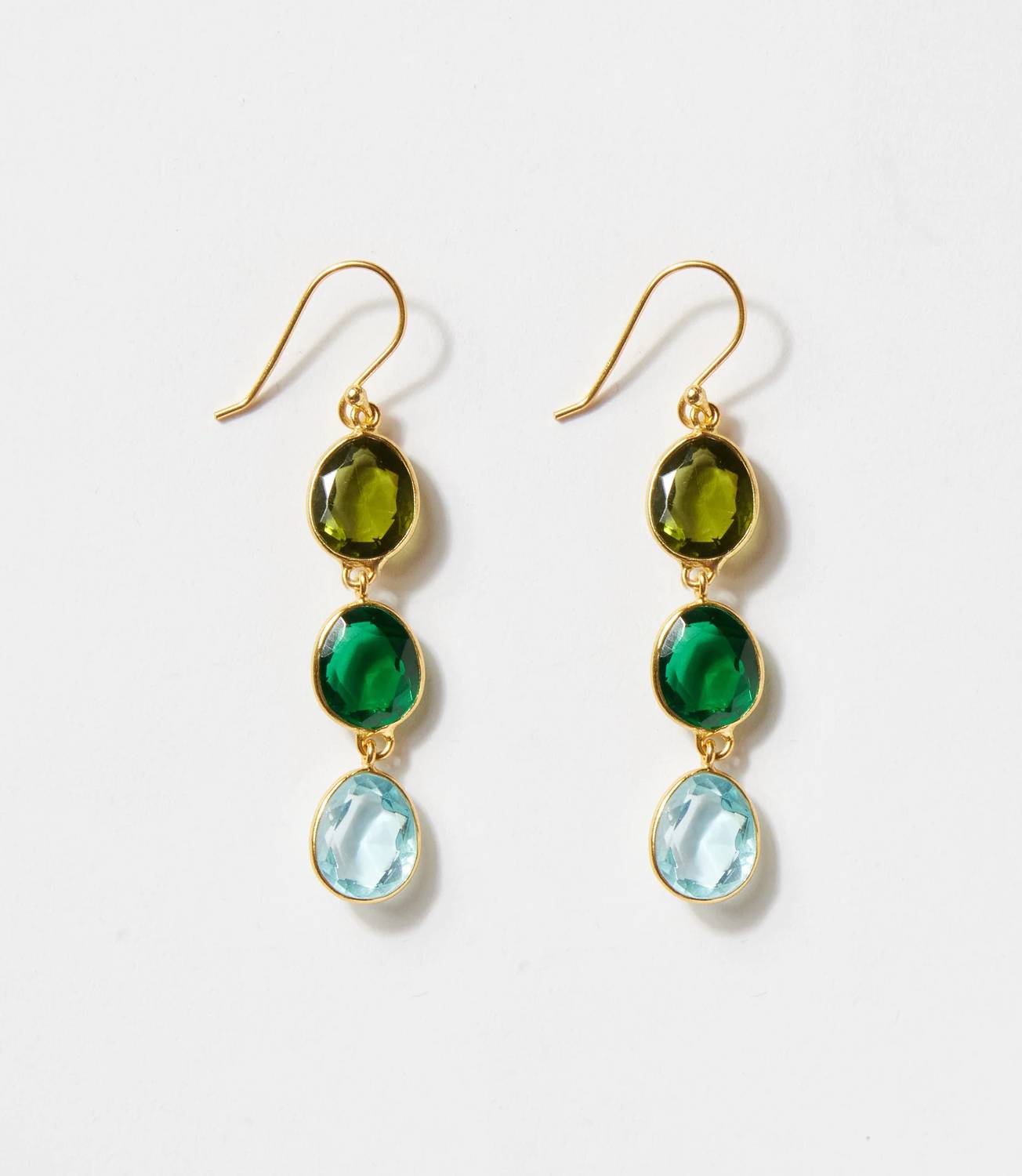Schmuckoo - Women's Triple Drop Gemstone Earrings