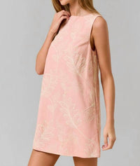 lalavon Monica Embroidery Sleeveless Dress in pink ivory - women's dress - alternate view