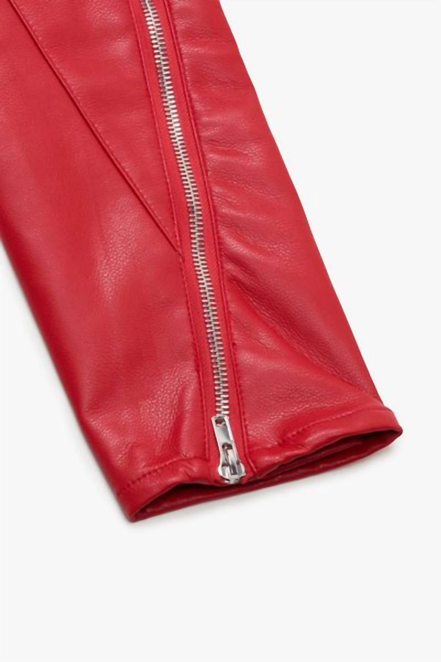 VALABASAS Men’s Merdali Faux Leather Skinny Pants in red - men's jeans - alternate view