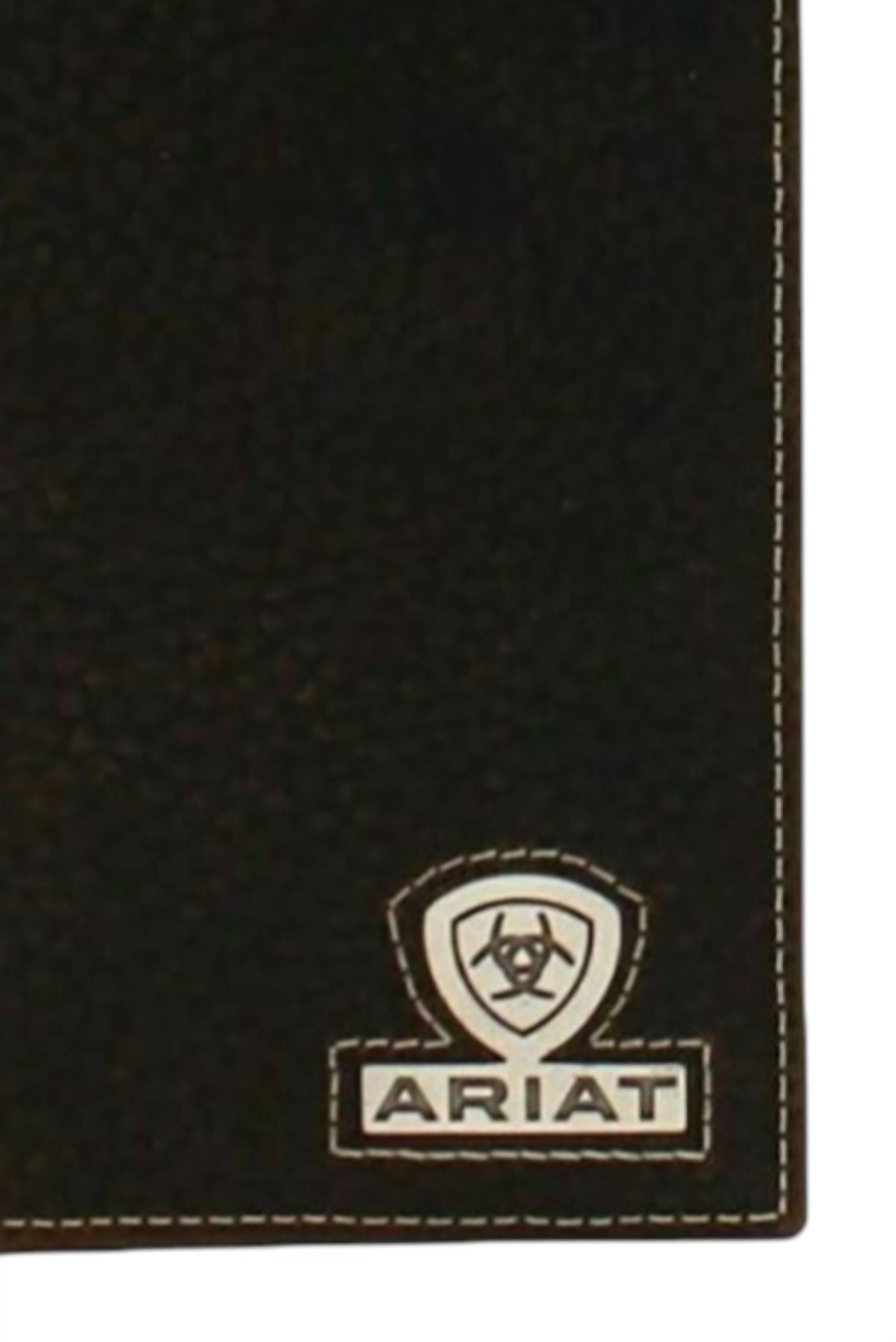 ARIAT Men's Rowdy Leather Rodeo Wallet in dark brown - men's bag - detail view