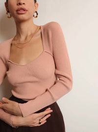 Astr - Rosa Scoop Cutout Sweater