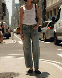 AMO Billie Wide Straight Leg Jeans in mystical - women's jeans - view 4