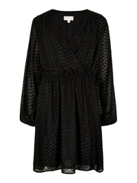 APRICOT Chevron Jacquard Wrap Dress in black - women's dress - view 4
