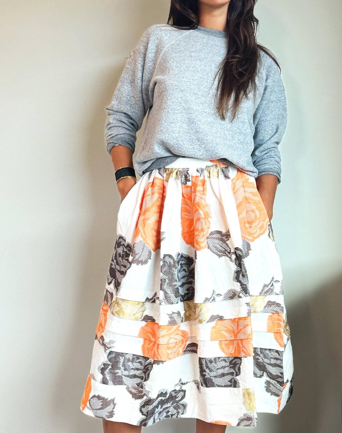 Claramonte - Manon Brocade Roses Skirt