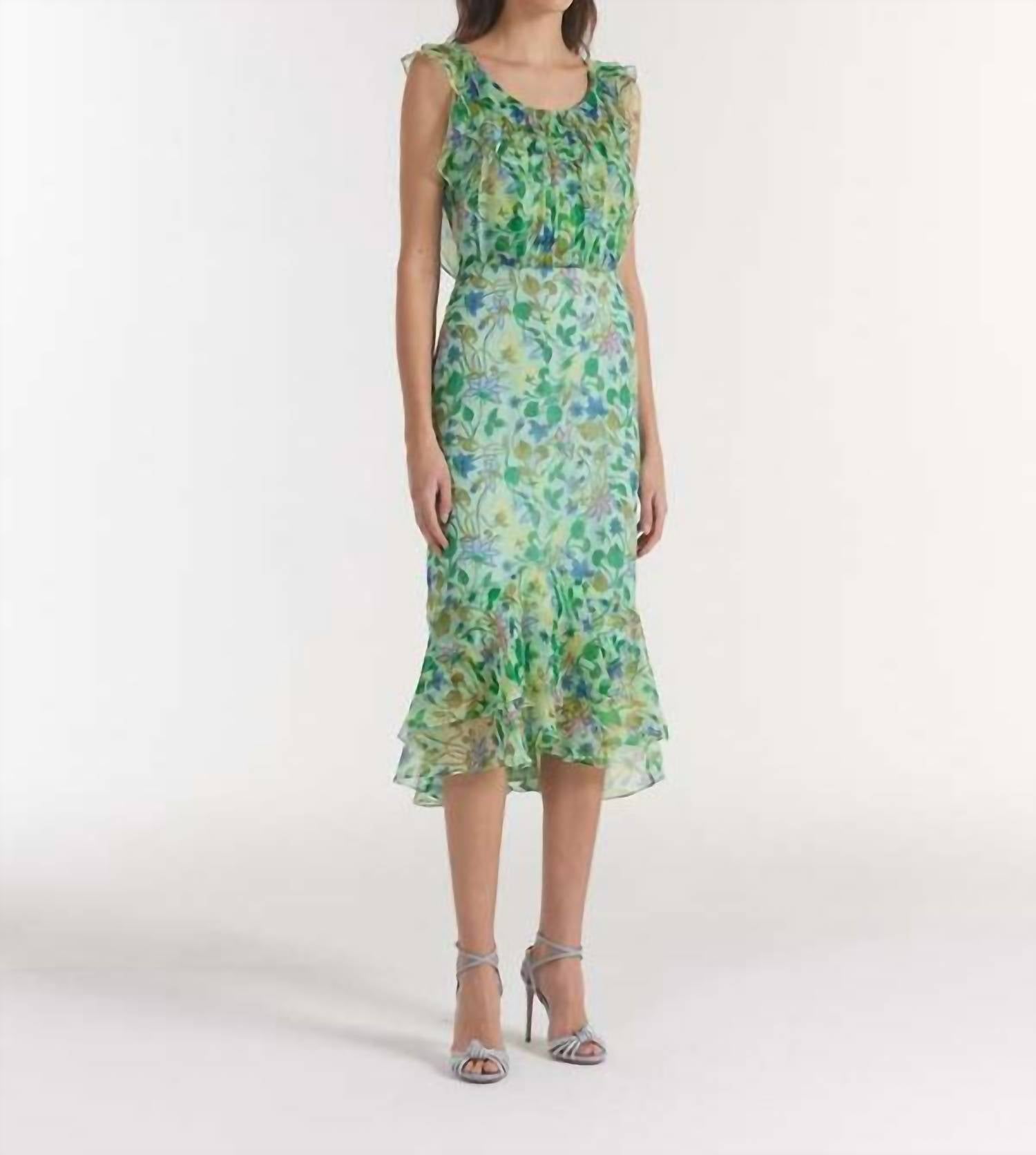 Saloni - Aisha Ruffle Midi Dress