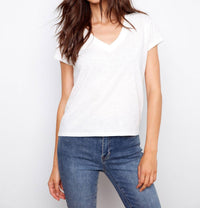 Charlie B - Organic Cotton Drop Shoulder V-neck Shirt
