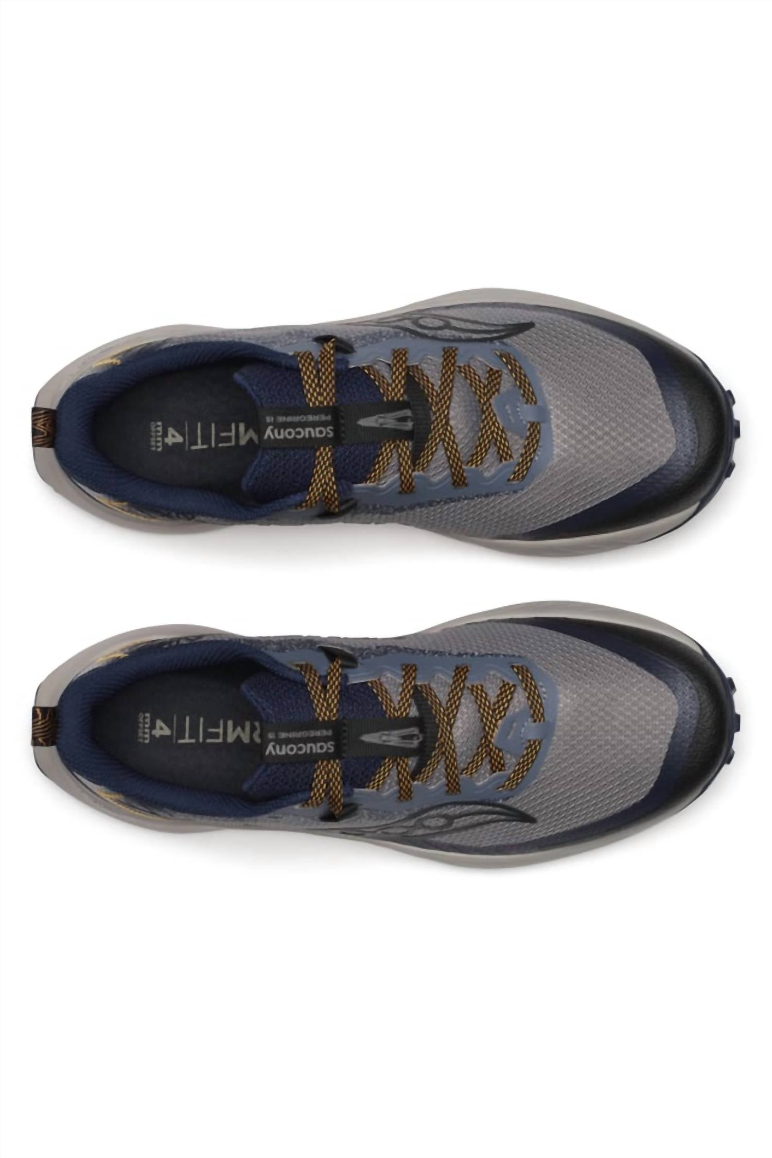 SAUCONY Men's Peregrine 15 Traill Shoes in cinder navy bleu - men's shoe - view 4