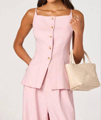Astr - Neha Button-front Longline Top
