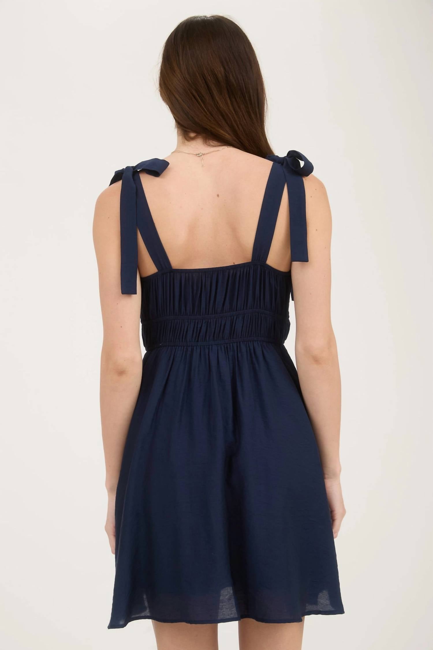 Blu Pepper - Eyelet Lace Trim Mini Dress