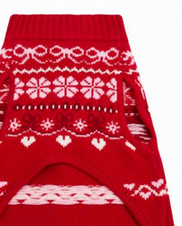LoveShackFancy Dog Arindia Wool Sweater in red velvet truffle - item - detail view