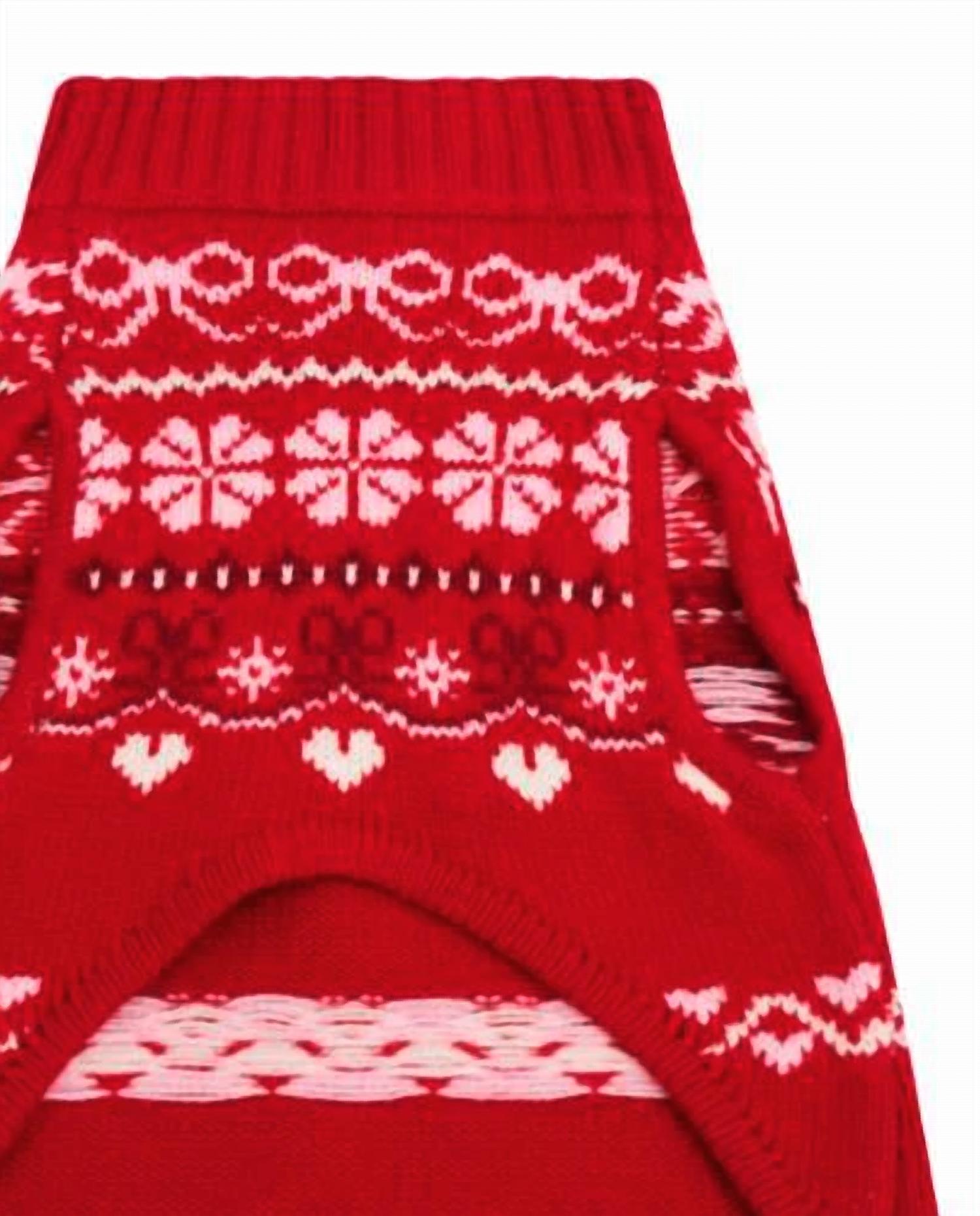 LoveShackFancy Dog Arindia Wool Sweater in red velvet truffle - item - detail view