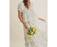In February - Women's Floral Tiered Midi Skirt