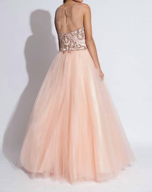 Jovani - Sleeveless Sheer Panel Gown
