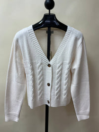 Giftcraft Women's V-neck Cardigan in cream - women's cardigan
