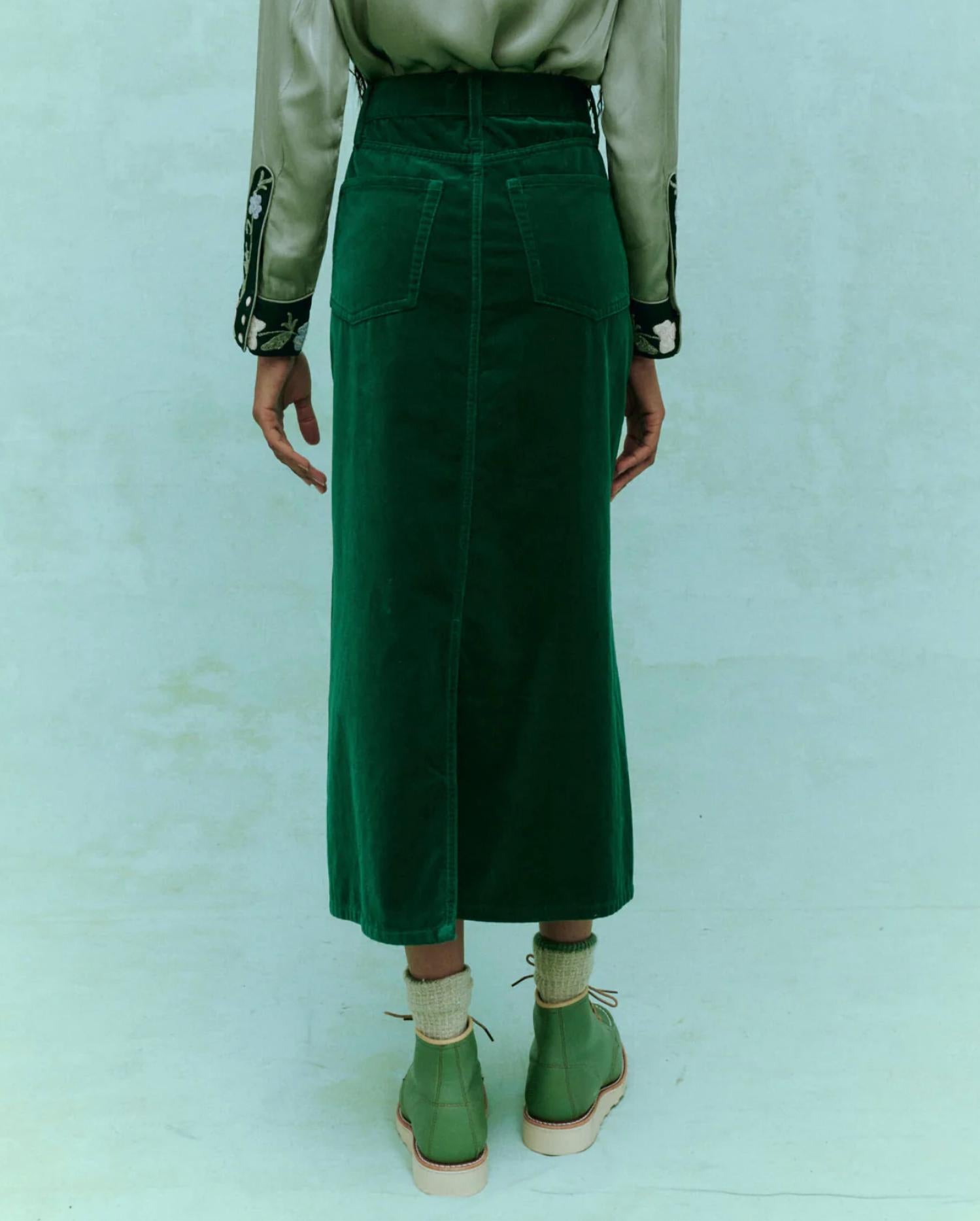 The Great. - Velvet Column Skirt